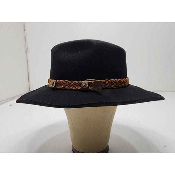 Outback Trading Co. Broken Hill Collection Mens Wool Cowboy Hat Black Size 6 7/8 - Picture 3 of 10